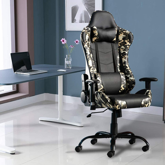 Inbox Zero Ergonomic Adjustable Gaming Chair With Removable Headrest